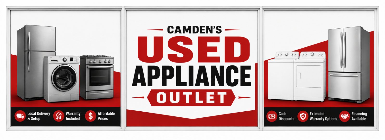 Camden used appliance outlet sign