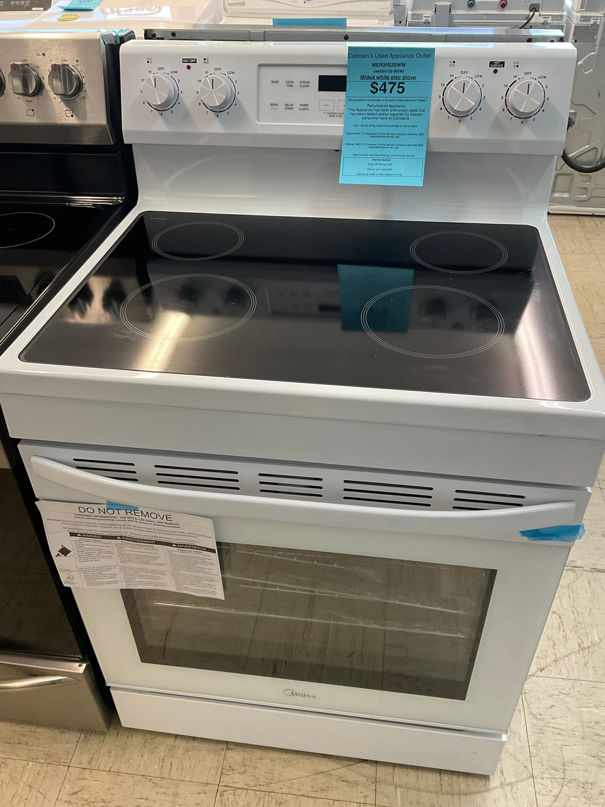 midea 4burner white Glasstop stove