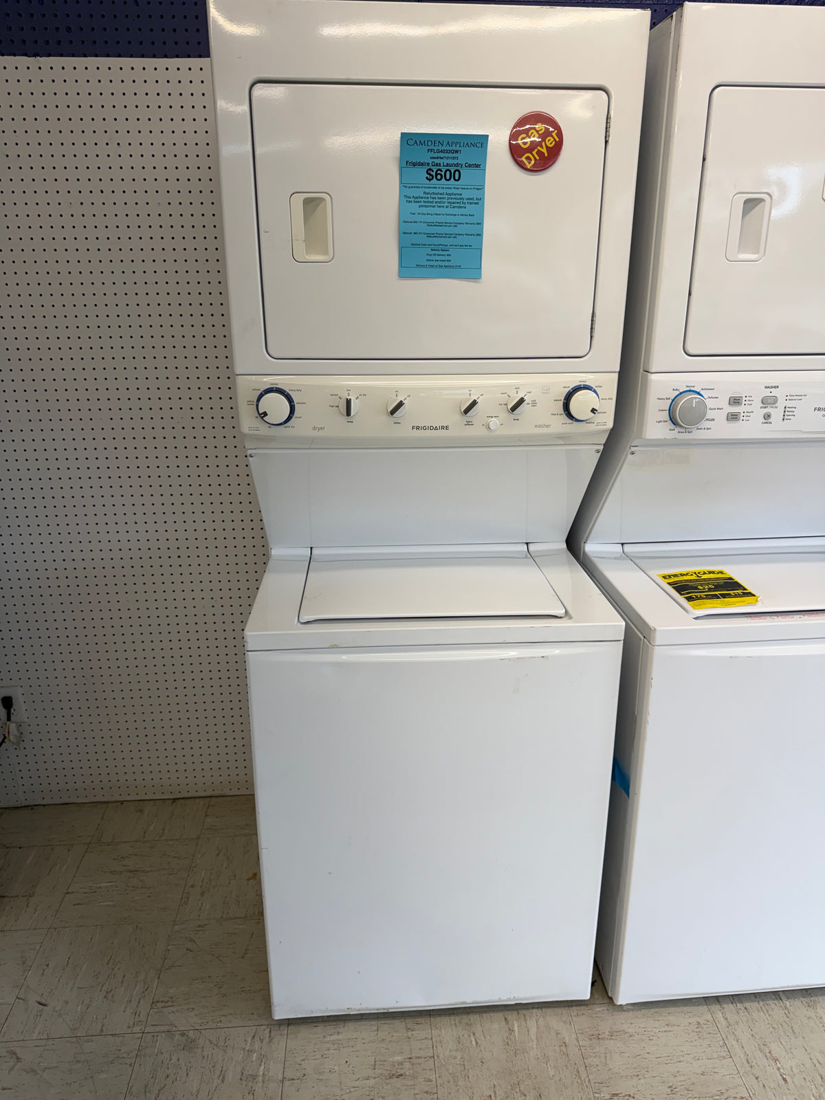 Frigidaire White Gas Laundry Center
