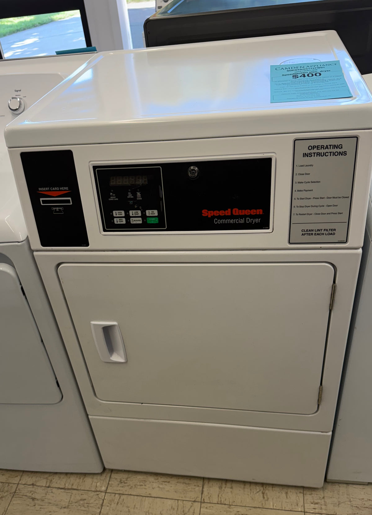 Speed Queen Electric Card Reader Commercial Dryer