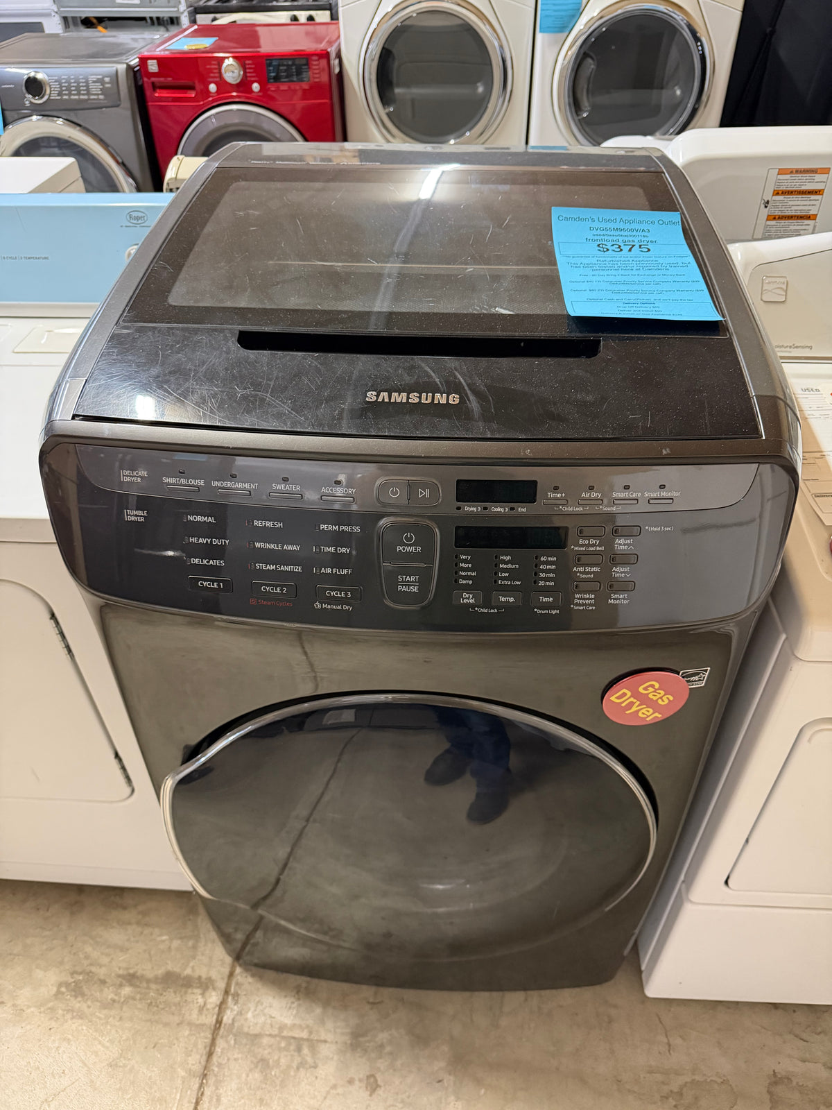 Samsung Carbon Black Stainless MultiSteam Gas Dryer