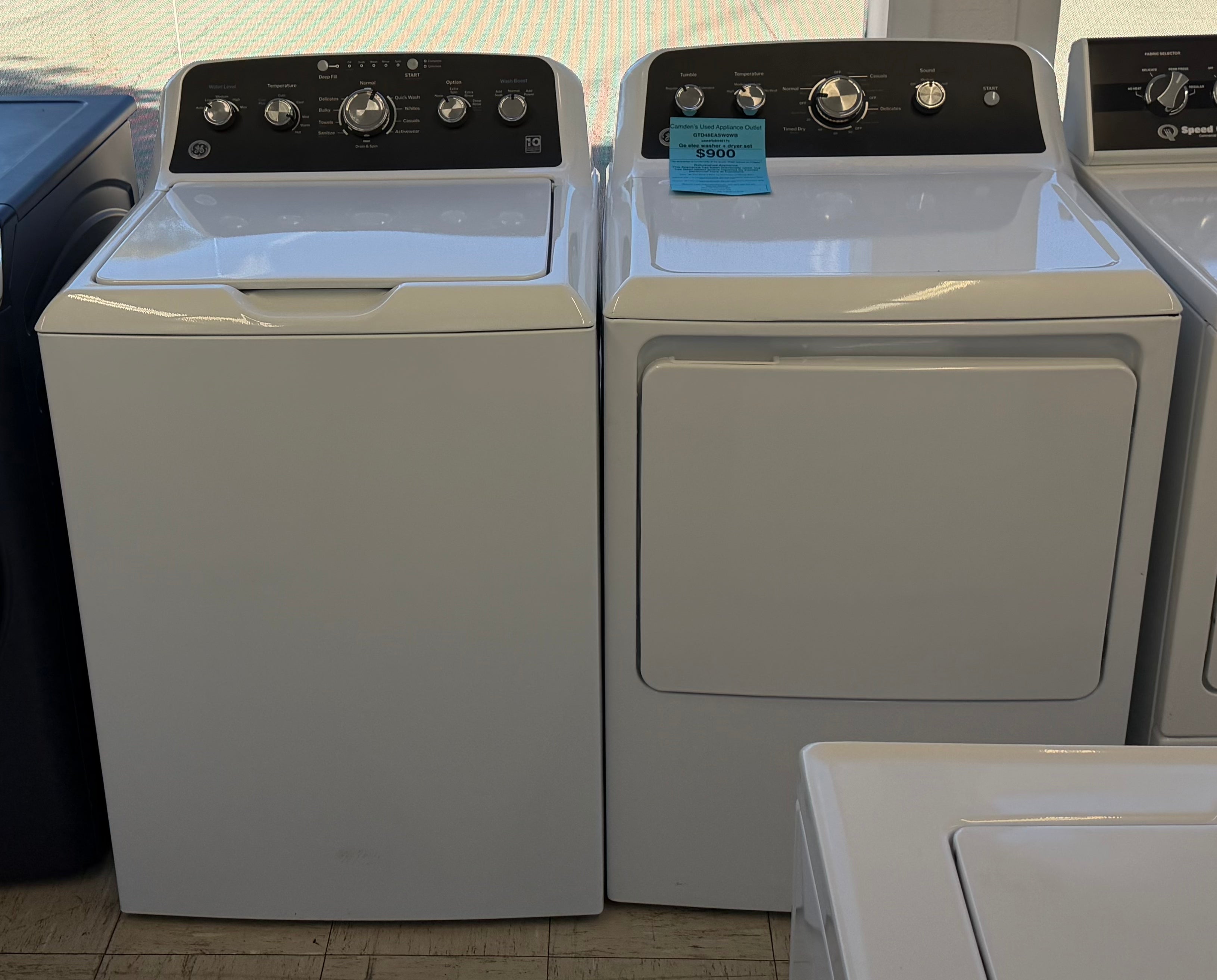 Used GE Large Capacity Top Load Washer and Electric Dryer With 60 Day Exchange Warranty